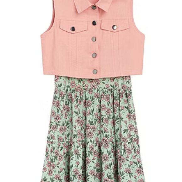 Knit Works Big Girls Sleeveless 2-pc. Dress Set Size X-Small NEW - Picture 4 of 6